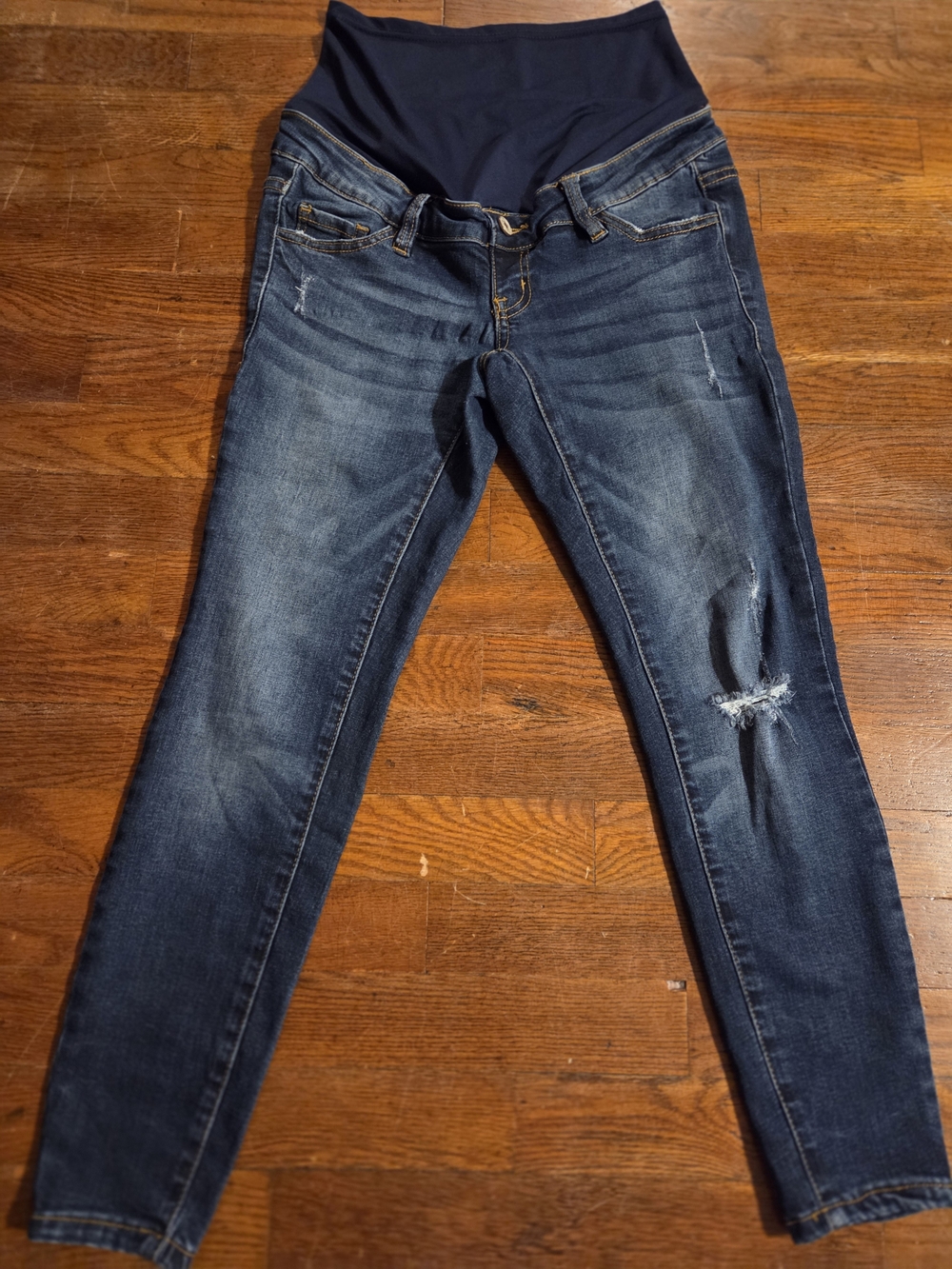 KanCan Navy Panel Dark Blue Skinny Maternity Jeans